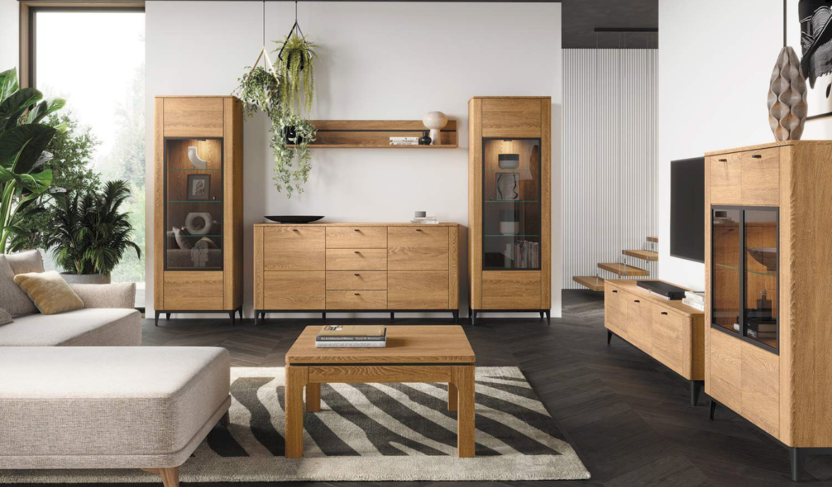 eleganckie drewniane meble do salonu porti